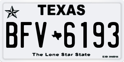 TX license plate BFV6193