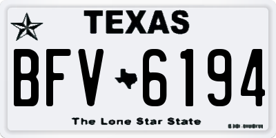 TX license plate BFV6194