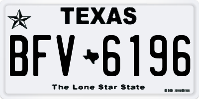 TX license plate BFV6196