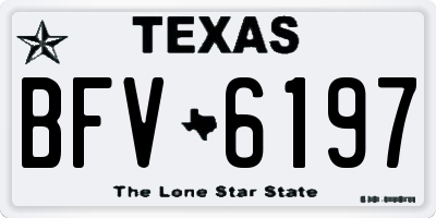 TX license plate BFV6197
