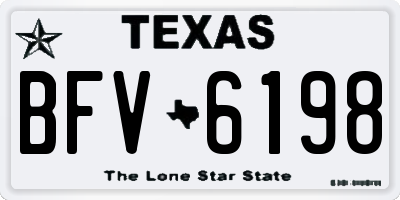 TX license plate BFV6198
