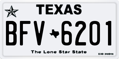 TX license plate BFV6201