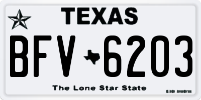 TX license plate BFV6203
