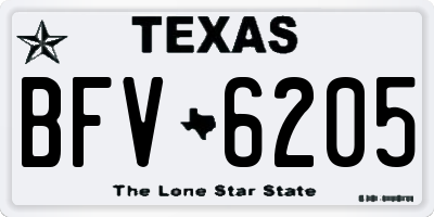TX license plate BFV6205