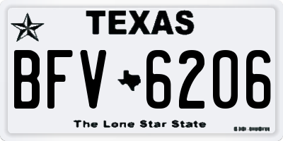 TX license plate BFV6206