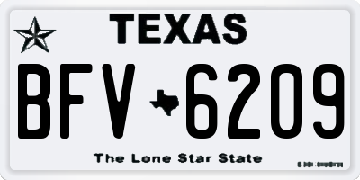 TX license plate BFV6209
