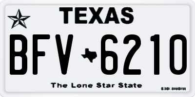 TX license plate BFV6210