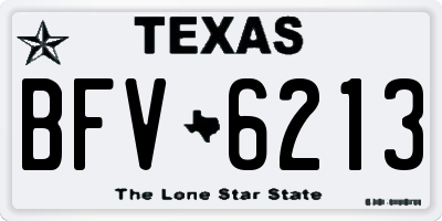 TX license plate BFV6213