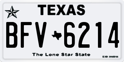 TX license plate BFV6214