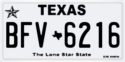 TX license plate BFV6216