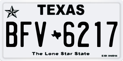 TX license plate BFV6217