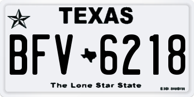 TX license plate BFV6218