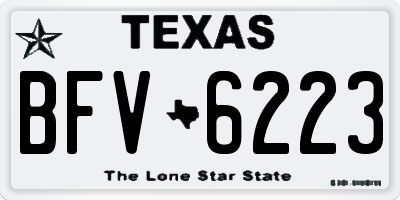 TX license plate BFV6223