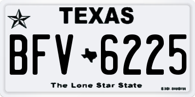 TX license plate BFV6225
