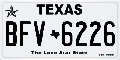TX license plate BFV6226