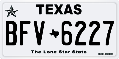 TX license plate BFV6227