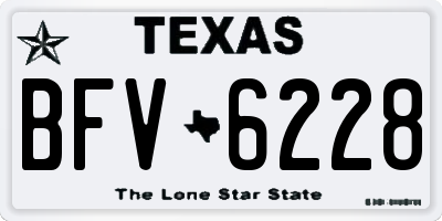 TX license plate BFV6228