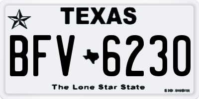TX license plate BFV6230