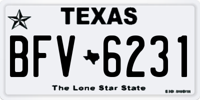 TX license plate BFV6231