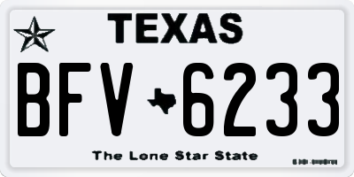 TX license plate BFV6233