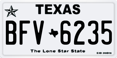 TX license plate BFV6235