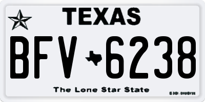 TX license plate BFV6238