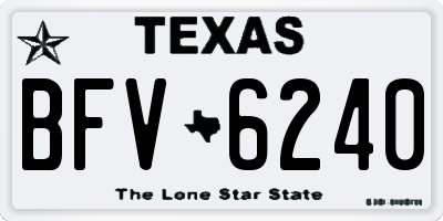 TX license plate BFV6240
