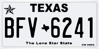TX license plate BFV6241