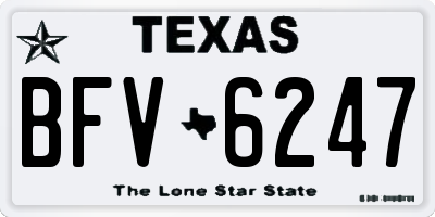 TX license plate BFV6247