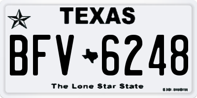 TX license plate BFV6248