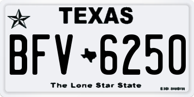 TX license plate BFV6250