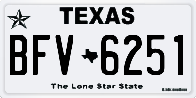 TX license plate BFV6251