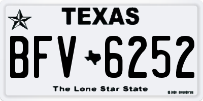 TX license plate BFV6252