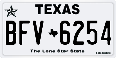 TX license plate BFV6254