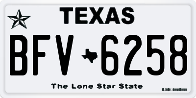 TX license plate BFV6258