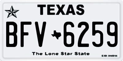TX license plate BFV6259