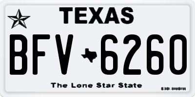 TX license plate BFV6260