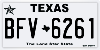 TX license plate BFV6261