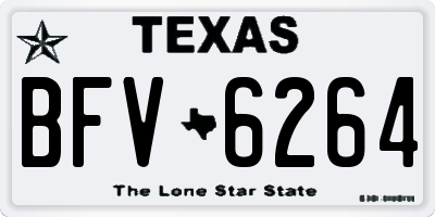 TX license plate BFV6264