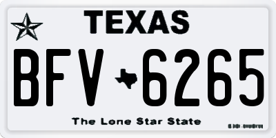 TX license plate BFV6265
