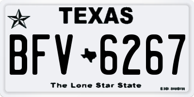 TX license plate BFV6267