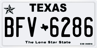 TX license plate BFV6286