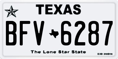 TX license plate BFV6287