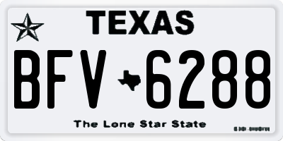 TX license plate BFV6288
