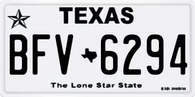 TX license plate BFV6294
