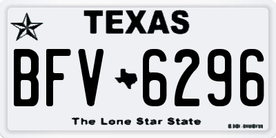 TX license plate BFV6296