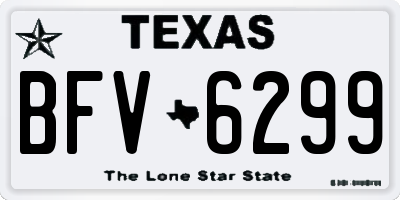 TX license plate BFV6299
