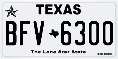 TX license plate BFV6300