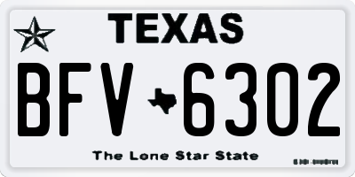 TX license plate BFV6302