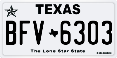 TX license plate BFV6303